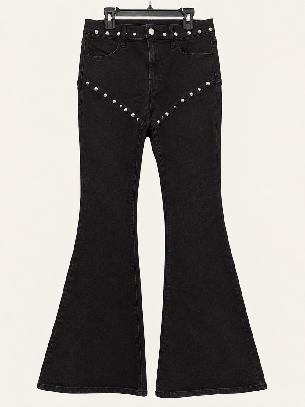 Forever 21 Black Studded Flare Jeans size 28